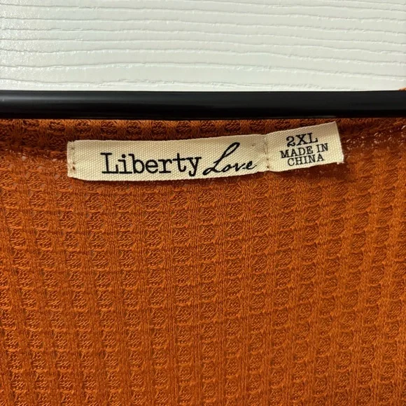Liberty Love Rust Orange Open Front Cardigan Plus Size 2XL - Picture 5 of 7